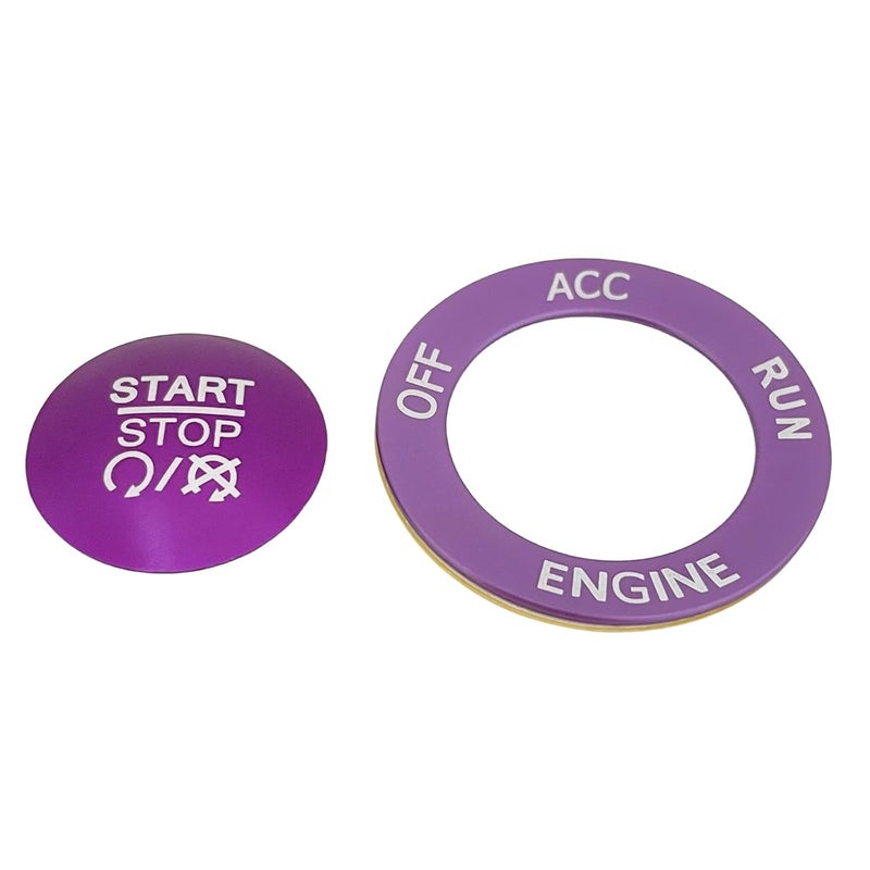ALETAI Push Start Stop Button Cover Trim for 2015-2021 Dodge Challenger Dodge RAM 1500 Dodge Charger, Aluminum Alloy, Purple - Image 4